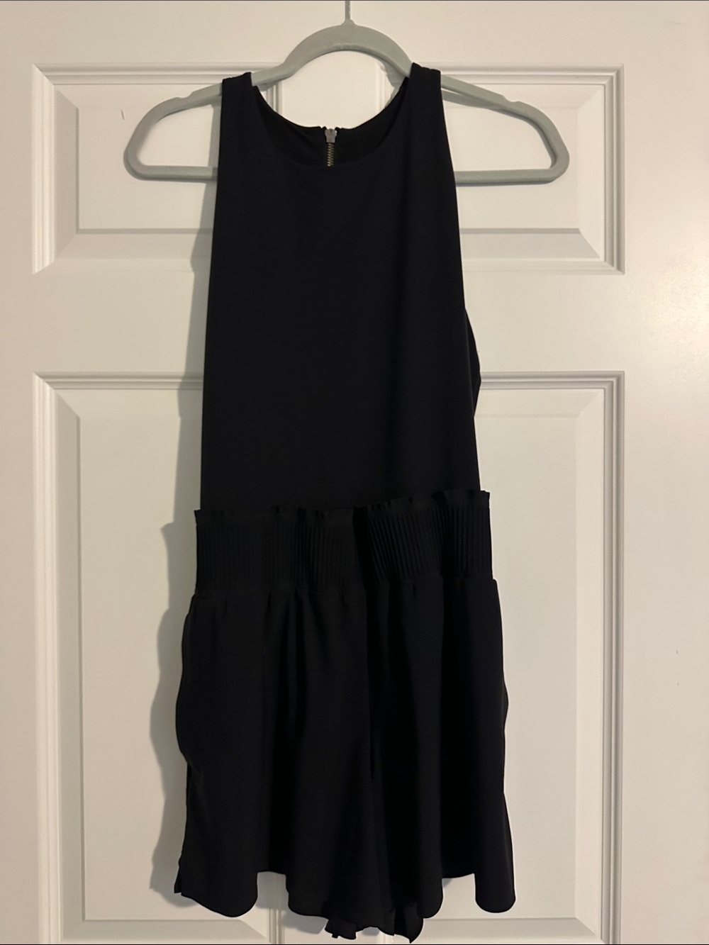 Athleta Black Sleeveless Romper with Elastic Waist